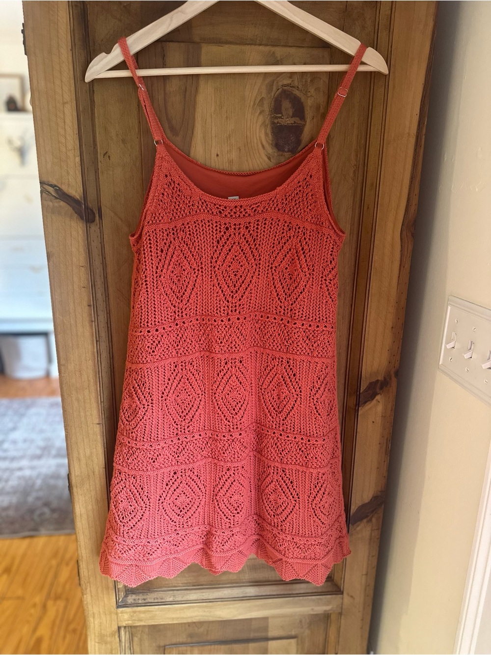 Women’s Crochet Coral Dress Medium - Picture 5 of 7